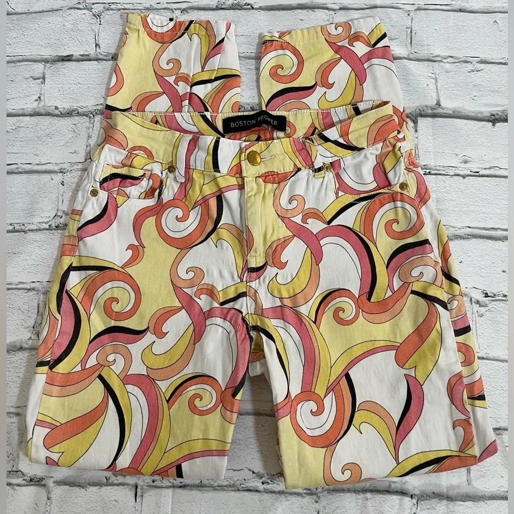 Boston Proper abstract swirl ankle pants 2 - Picture 4 of 8
